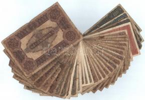 1920-1923. 32db-os vegyes korona papírpénz tétel, közte 1923. 1000K (3x) kettő "8 FILLÉR - NYOL...