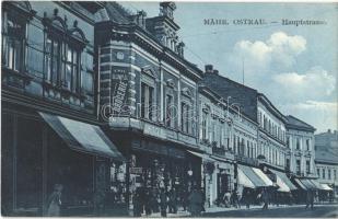 Ostrava, Mährisch Ostrau; Hauptstrasse / main street, Emil Huwar drogerie