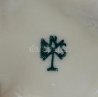 Ens porcelán rózsa, kézzel festett, jelzett, apró lepattanásokkal, 9×6 cm