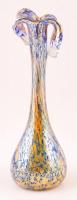 Irizáló fújt üveg váza, m: 26 cm