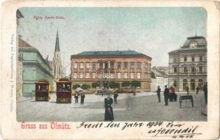 Olomouc, Olmütz; Franz Josefs Platz / square, trams (EK)