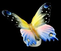 Aelteste Volkstedter porcelán pillangó, jelzett, hibátlan, 10x9 cm