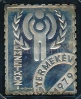 1979. "Nemzetközi Gyermekév" Ag bélyegérem eredeti ÁPV tokban (~3,41g/0.835/27x22mm) T:1 (PP) patina