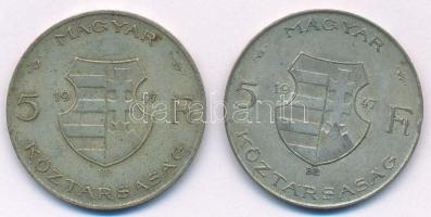 1947. 5Ft Ag "Kossuth" (2x) T:2- patina Adamo F8.1