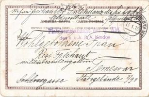 1916 Miloch Le Grand / Milan I of Serbia, Art nouveau, floral, litho + "Platzkommandanc der Q A...