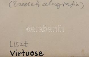 Ruzicskay György (1896-1993): Liszt: Virtuose. Algrafia, papír, ceruzával jelzett, 34×24 cm Üvegezet...