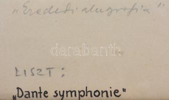 Ruzicskay György (1896-1993): Liszt: Dante Symphonie Algrafia, papír, ceruzával jelzett, 34×24 cm Üv...
