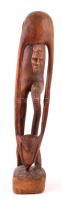 Absztrakt afrikai faragott fa szobor. 41 cm