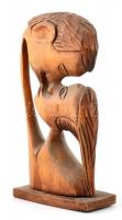 Csók. Faragott fa szobor jelzés nélkül 33 cm