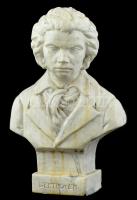 Ludwig van Beethoven zeneszerző lakkozott gipsz mellszobra, büsztje. / Plaster bust of Beethowen 29 cm
