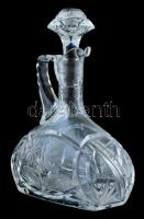 Üveg kiöntő dugóval, hámozott, metszett, kis kopásnyomokkal, m: 26,5 cm