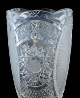 Kristály váza jelzett ezüst talppal. Hibátlan. m: 20 cm