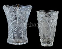 2 db kristály váza. Hibátlanok m: 18 cm, 16 cm