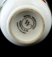 2 db porcelán fém fedeles edényke, matricás, jelzett, kis kopásnyomokkal, m: 10 cm