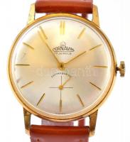 Cornavin mechanikus karóra, bőr szíjjal, cserélt hátlappal, d: 3,5 cm