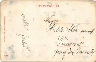 Békéscsaba, Gyalogsági laktanya részlet. Balassa Jenő kiadása (kopott sarkak / worn corners)