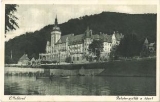 1932 Lillafüred (Miskolc), Palota szálló a tóval, horgászok csónakban