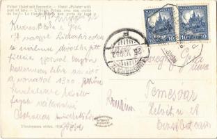 1932 Lillafüred (Miskolc), Palota szálló a tóval, horgászok csónakban