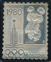 1980. XXII. Nyári Olimpiai Játékok Moszkva 1980 - Misa jelzett Ag bélyegérem eredeti ÁPV tokban (~3,40g/0.835/27x22mm) T:1 (eredetileg PP)