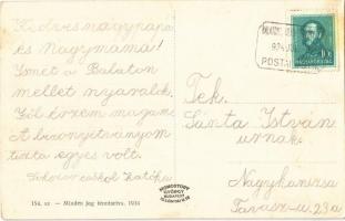 1934 Balaton, esti hangulat, evezős csónakok