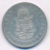 1889KB 1Ft Ag "Ferenc József / Barokk címer" T:2,2- 
Adamo M15