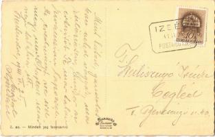 1941 Szentendre, látkép, gőzhajó + "IZBÉG POSTAÜGYN."