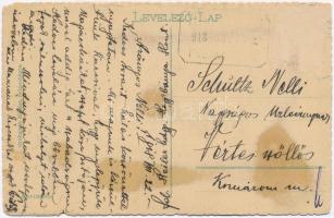 1918 Selmecbánya, Schemnitz, Banská Stiavnica; Szentháromság tér és szobor, üzletek. Grohmann kiadás...