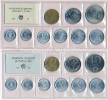 1971-1972. 2f-10Ft (9xklf) érmés forgalmi sor fóliatokban (2x) T:1 Adamo FO4, FO5