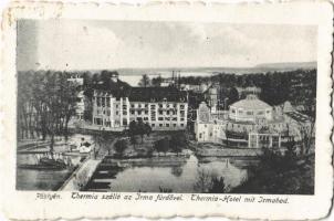 1919 Pöstyén, Pistyan, Piestany; Thermia szálló az Irma fürdővel. Kohn Bernát kiadása / Thermia-Hotel mit Irmabad / hotel, baths, spa (EK)