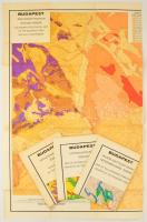 1971 Budapest területének földtani, fedetlen földtani, vízadó, építésalkalmasségi térképe. 4 db nagyméretű térképlap