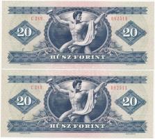 1980. 20Ft (2x) sorszámkövetők, nyomdai papírráncokkal T:I
Adamo F17