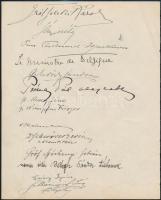 cca 1924-1930 Aláírásgyűjtemény 6 lapon. Rajta a kor leghíresebb emberei: miniszterek, politikusok, ...