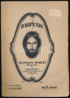 Heymann Robert: Rasputin. Fordította Holló Márton. Bp., 1918, Kultura Könyvkiadó Rt. Kiadói papírkötésben, felvágatlan példány