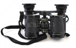 Szovjet távcső, bőr tokkal, 9×7 cm