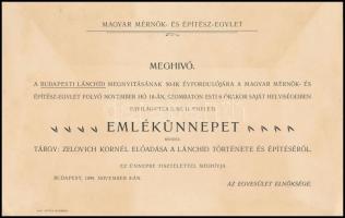 Zelovich Kornél: A budapesti Lánchíd. Különlenyomat a M. M. és Építész-Egyl. Heti Értesítőjének 1899...