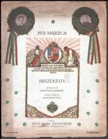 1921 Hiszekegy... irredenta kotta, díszes borítóval, különálló lapokkal