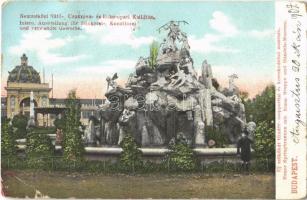 1907 Budapest XIV. Nemzetközi sütő, cukrász és rokonipari kiállítás, új szökőkút tündércsoporttal és kereskedelmi múzeum (EB)