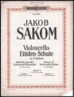 1929 2 db kotta: Jakob Sakom: Violoncello-Etüden-Schule és Lee: Praktische Violoncello-Schule