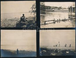 cca 1900-1920 Balatoni, badacsonyi életképek, 20 db, 9×6 és 7,5×9,5 cm