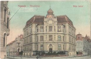 1917 Temesvár, Timisoara; Józsefváros, Béga balsor. Gerő Manó kiadása / Iosefin, street view, palace (ragasztónyom / glue marks)