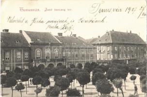 1907 Temesvár, Timisoara; Jenő herceg tér, bútorraktár, Schwarcz Testvérek üzlete. Káldor Zs. és Társa kiadása / square, furniture warehouse, shop (EK)
