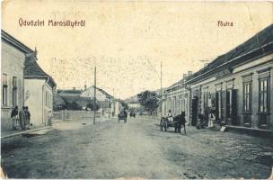 Marosillye, Ilia; Fő utca, Csuts József és Társa üzlete. W. L. Bp. 2086. Kiadja a Pannonia könyvnyomda / main street, shops (EB)