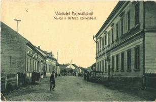 Marosillye, Ilia; Fő utca, Vadász szálloda. W. L. Bp. 2079. Kiadja a Pannonia könyvnyomda / main street, hotel (gyűrődés / crease)