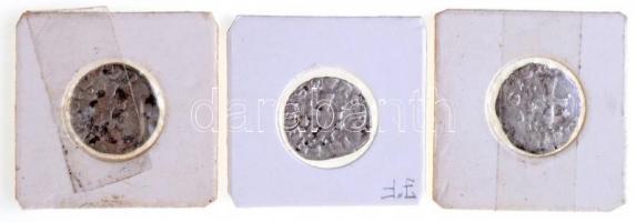 1373-1382. Denár Ag (3x) "I. Nagy Lajos" (~0,40g, 0,48g, 0,59g) T:3,3- Hungary 1373-1382. ...