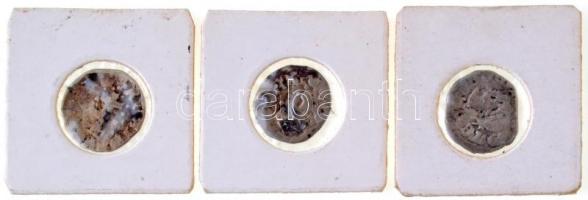 1373-1382. Denár Ag (3x) "I. Nagy Lajos" (~0,36g, 0,45g, 0,58g) T:3- Hungary 1373-1382. De...