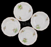 Herendi csipkebogyó mintás hiányos teás készlet cukortartóval, kézzel festett, jelzett, hibátlan