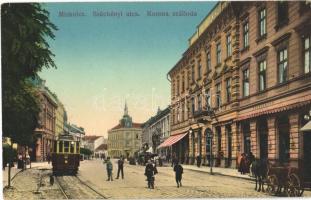 Miskolc, Széchenyi utca, Korona szálloda, villamos, (EK)
