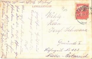 1918 Csongrád, Kossuth szobor koszorúval, gyógyszertár, bor, sör és pálinka mérés, Tóbiás Herman üzl...