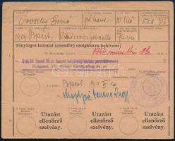 1944 Bp., Katonai behívójegy