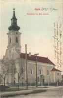 1907 Gyula, Józsefvárosi római katolikus templom (szakadás / tear)